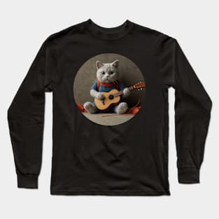 Cute bear cat guitar Long Sleeve T-Shirt